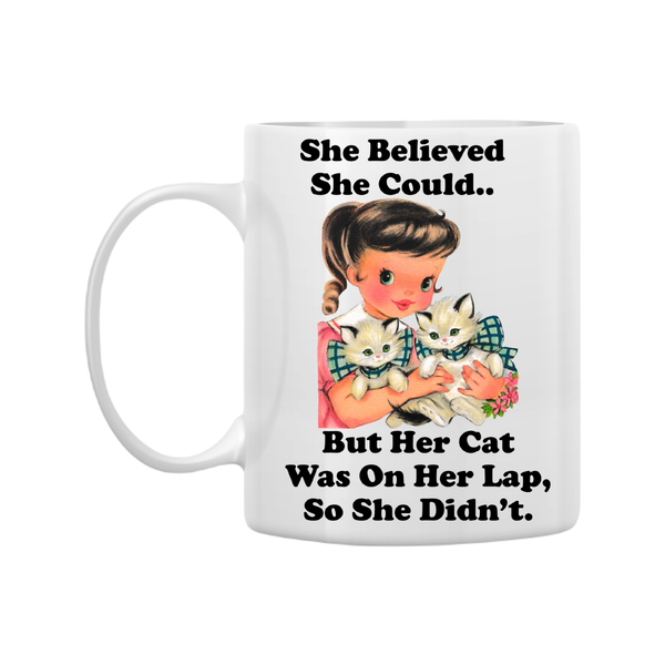 Her Cat Was On Her Lap Mug Ace The Pitmatian Co Home - Mugs & Glasses