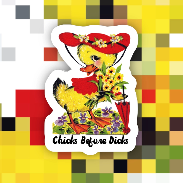 Chicks Before Dicks Sticker Ace The Pitmatian Co Impulse - Decorative Stickers