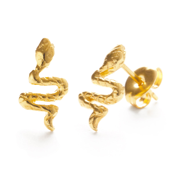 Teeny Tiny Serpent Stud Earrings - Gold Amano Studio Jewelry - Earrings