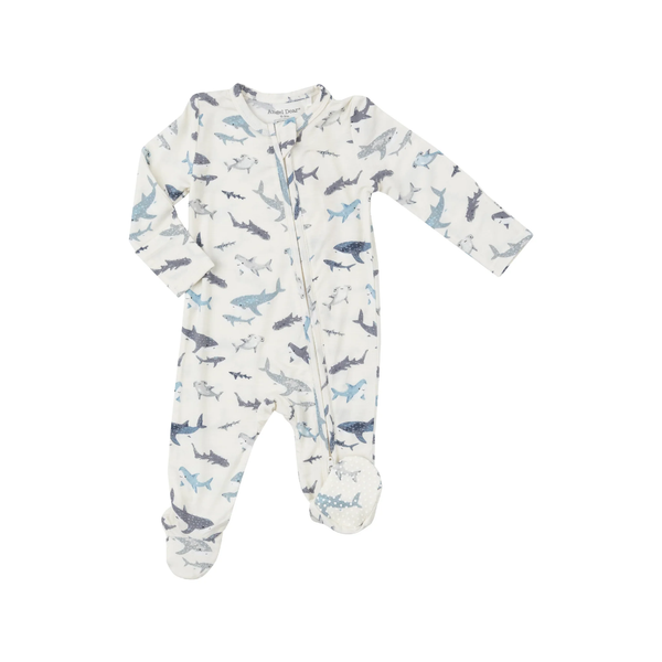 Zipper Footie - Sharks Angel Dear Apparel & Accessories - Clothing - Baby & Toddler - One-Pieces & Onesies