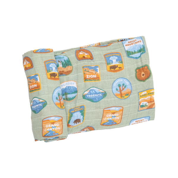 National Park Patches Swaddle Blanket Angel Dear Baby & Toddler - Swaddles & Baby Blankets