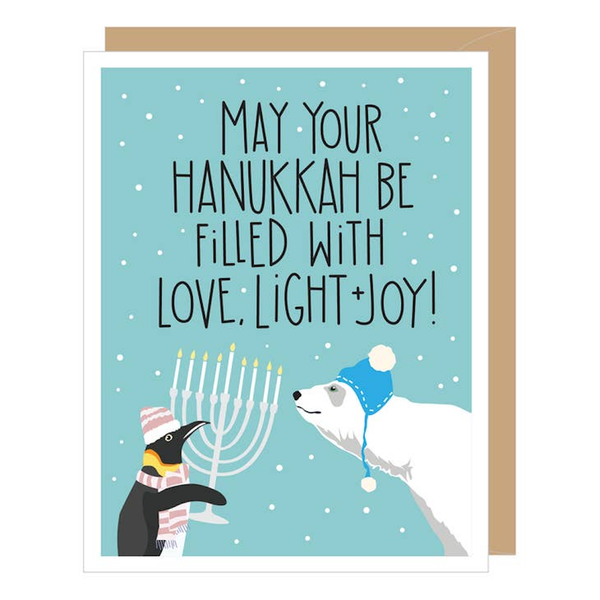 Penguin & Polar Bear Hanukkah Card Apartment 2 Cards Cards - Holiday - Hanukkah
