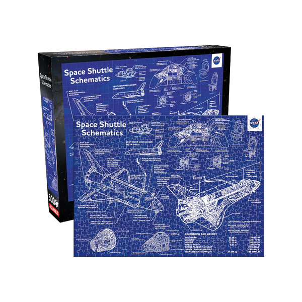NASA Shuttle Schematic 500 Piece Jigsaw Puzzle Aquarius Toys & Games - Puzzles & Games - Jigsaw Puzzles