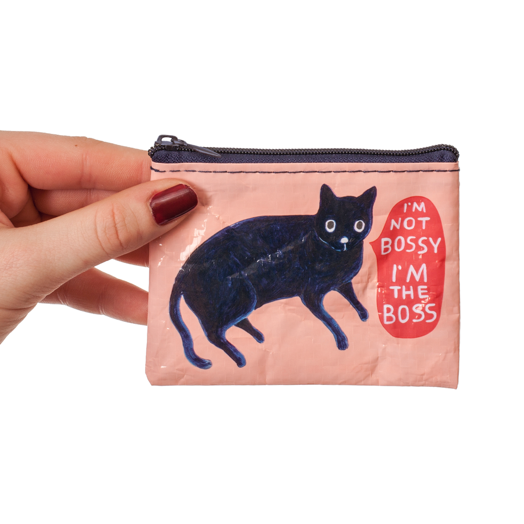 I'm Not Bossy I'm The Boss Cat Coin Purse Blue Q Apparel & Accessories - Bags - Coin Purses & Wallets
