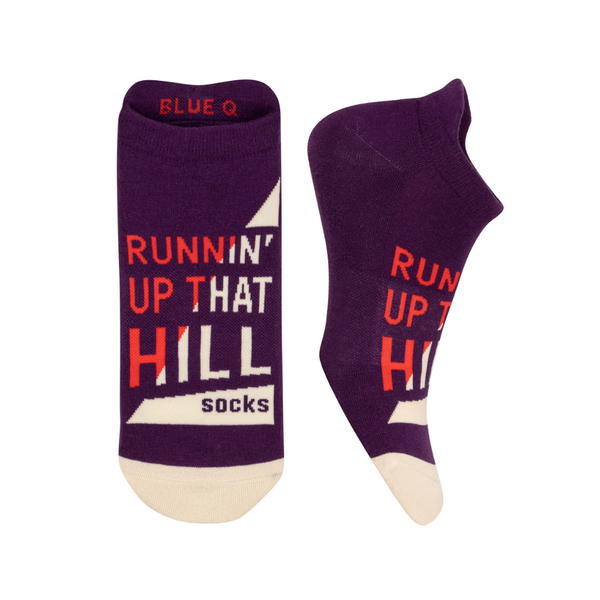 Runnin' Up That Hill Sneaker Socks - Unisex Blue Q Apparel & Accessories - Socks - Adult - Unisex
