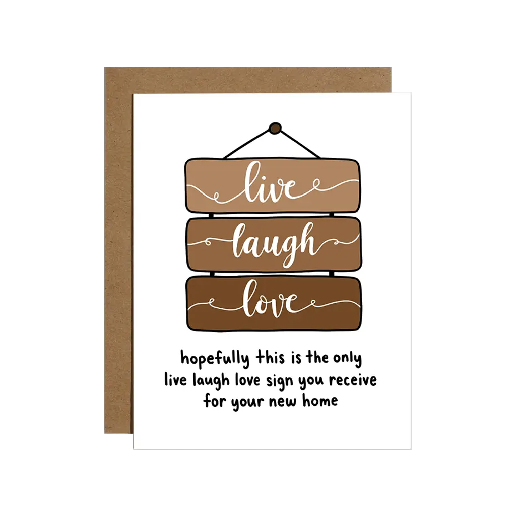Live Laugh Love New Home Card Brittany Paige Cards - New Home