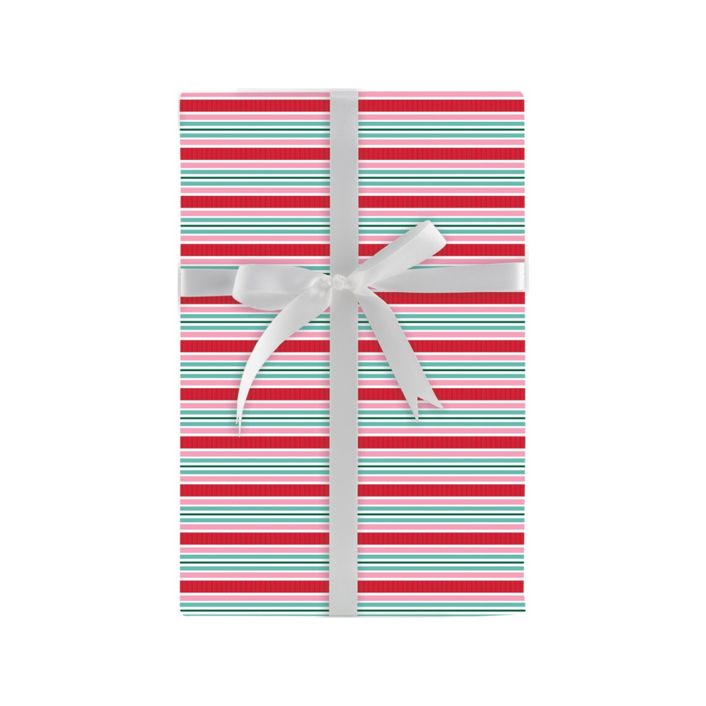 BRIGHT STRIPES Bohemian Christmas Trees And Stripes Holiday Gift Wrap Design Design Holiday Gift Wrap & Packaging - Holiday - Christmas - Gift Wrap