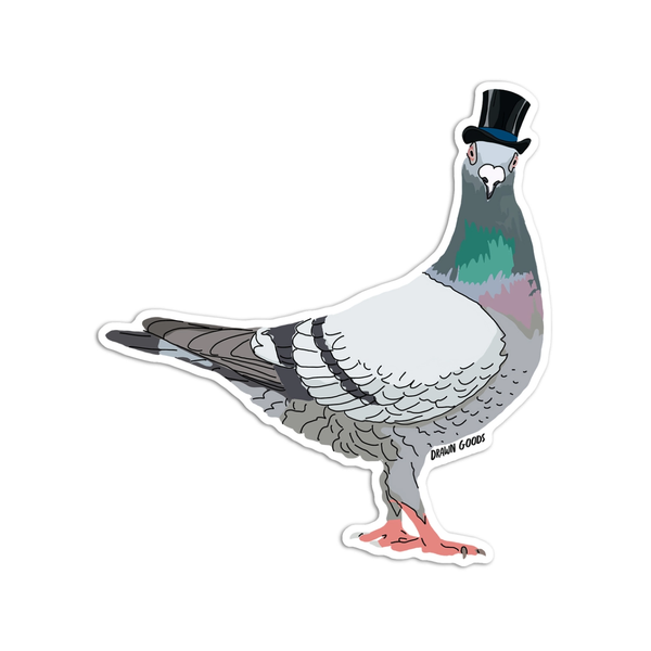Pigeon In A Top Hat Die Cut Magnet Drawn Goods Home - Magnets