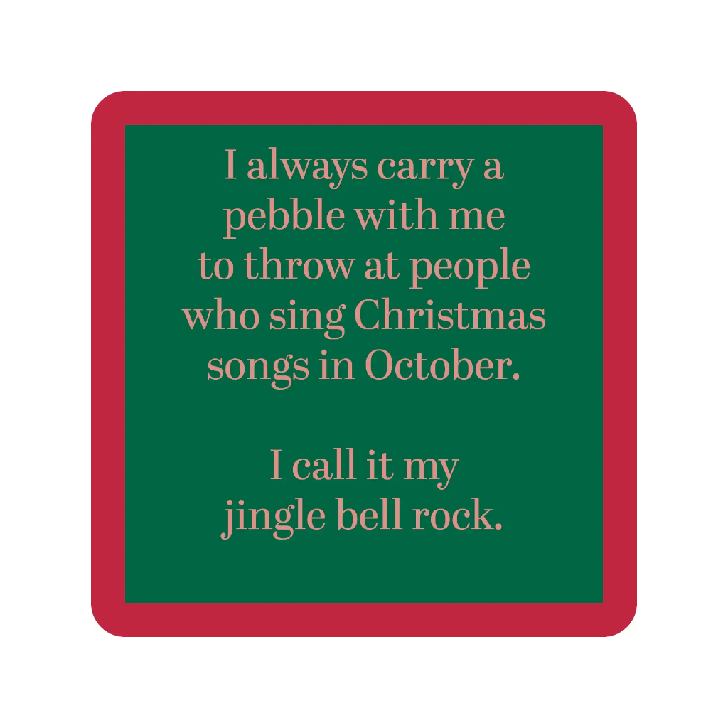 Christmas Jingle Bell Rock Coaster Drinks On Me Home - Barware - Coasters