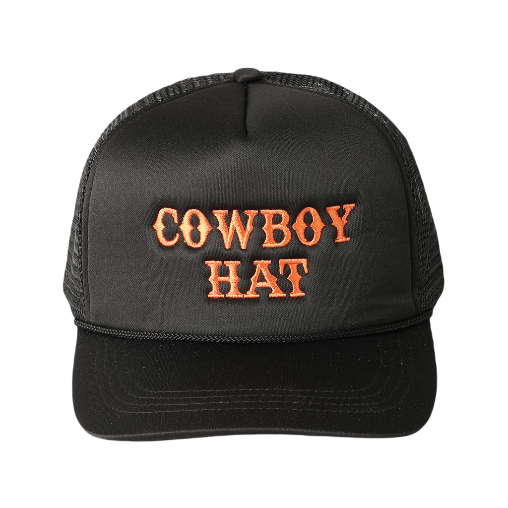 Black Mesh Cowboy Trucker Hat - Adult Fashion City Apparel & Accessories - Summer - Adult - Hats