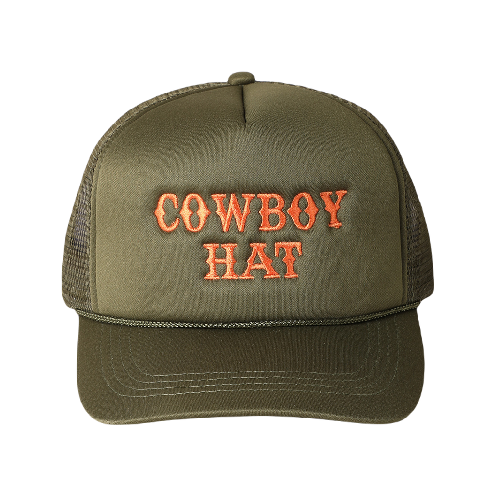 Olive Mesh Cowboy Trucker Hat - Adult Fashion City Apparel & Accessories - Summer - Adult - Hats