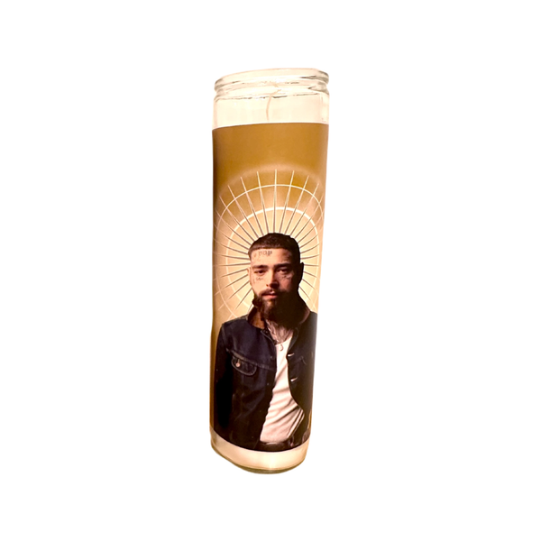 Post Malone Prayer Candle Flaming Feminist Home - Candles
