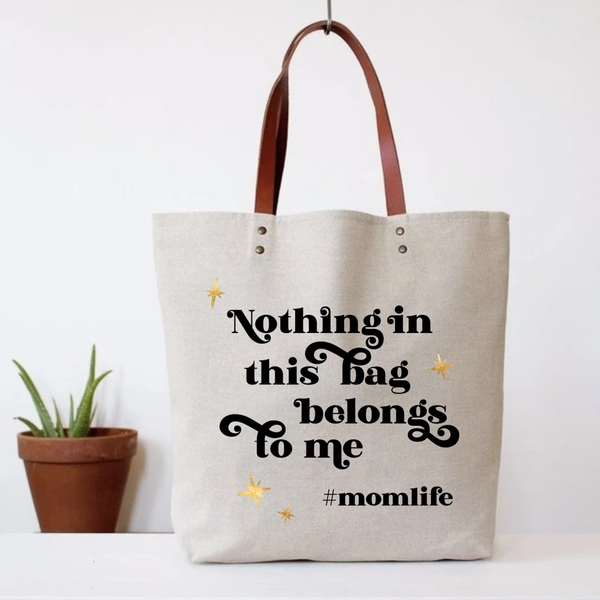 Hashtag Mom Life Tote Bag Fun Club Apparel & Accessories - Bags - Reusable Shoppers & Tote Bags