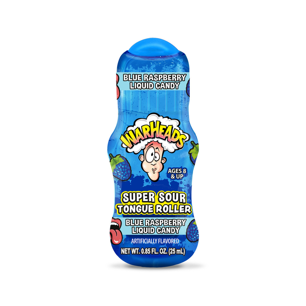 Blue Raspberry Warheads Super Sour Tongue Roller Candy Grandpa Joe's Candy Candy, Chocolate & Gum