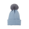 Sky Blue Plush Knit Pom Pom Beanie Hats - Womens Hadley Wren Apparel & Accessories - Winter - Adult - Hats