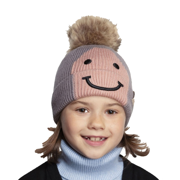 C.C Beanie Smiling Lined Fur Pom Winter Hat - Kids Hana Apparel & Accessories - Winter - Adult - Hats