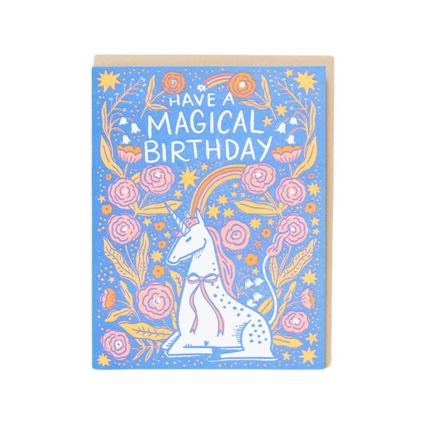 Folk Unicorn Birthday Card Hello!Lucky Cards - Birthday