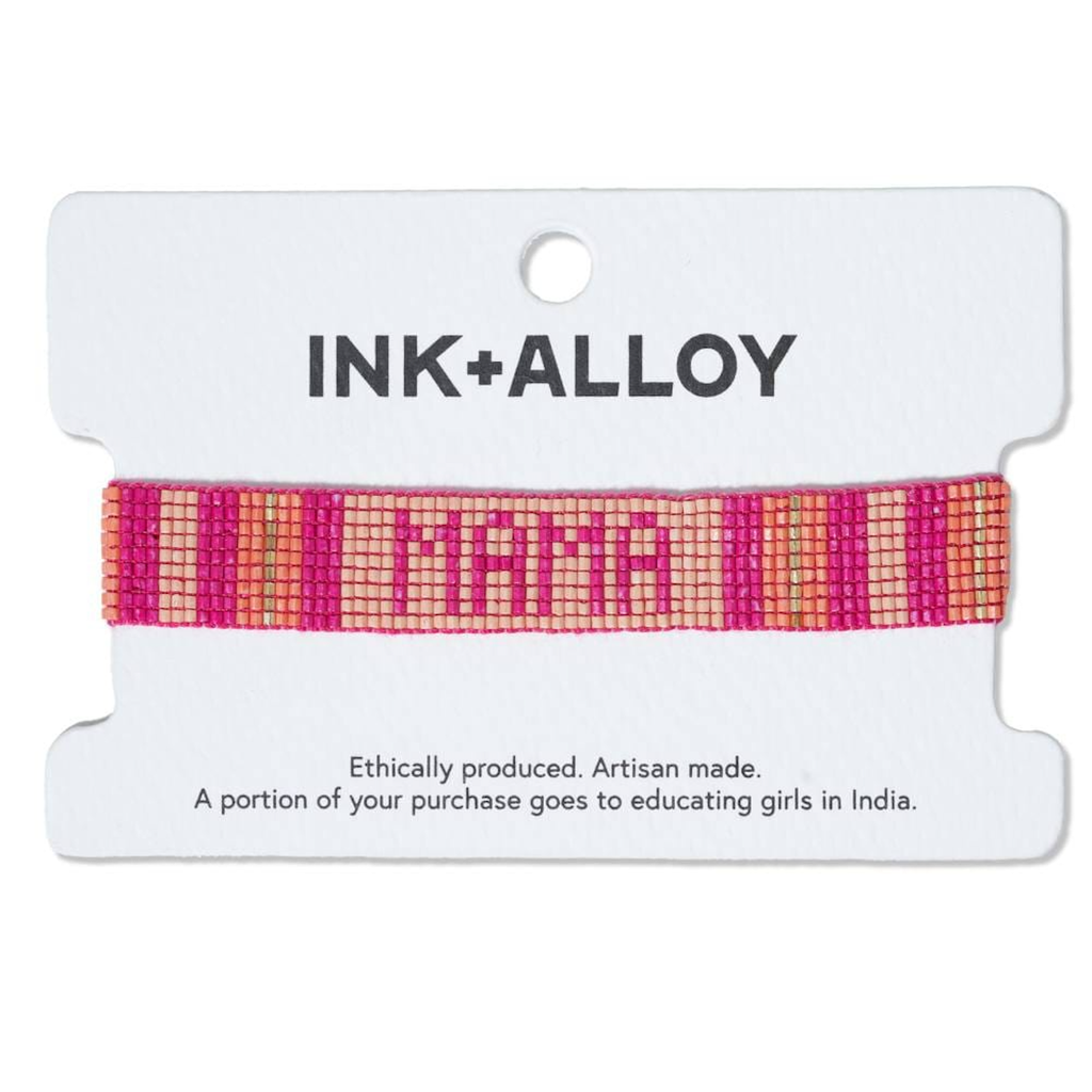 Mama Gabby "Mama" Adjustable Beaded Bracelet Ink & Alloy Jewelry - Bracelet