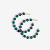 Emerald Angela Round Stones With Alternating Seed Bead Hoop Earrings Ink & Alloy Jewelry - Earrings