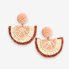 Grapefruit Josephine Fruit Raffia Drop Earrings Ink & Alloy Jewelry - Earrings