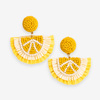 Lemon Josephine Fruit Raffia Drop Earrings Ink & Alloy Jewelry - Earrings