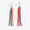 Poppy Melissa Speckled Border With Solid Middle Beaded Fringe Earrings Ink & Alloy Jewelry - Earrings