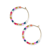 Rainbow Victoria Mixed Beaded Hoop Earrings - Black Ink + Alloy Jewelry - Earrings