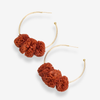 Rust Rita Raffia Poms Hoop Earrings Hot Pink Wholesale Ink & Alloy Jewelry - Earrings