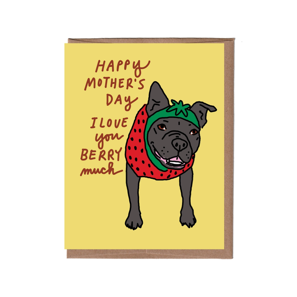 Strawberry Dog Scratch And Sniff Mother's Day Card La Familia Green Cards - Holiday - Mother's Day