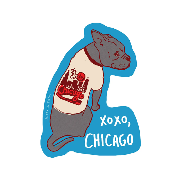 City Dog Tee Chicago Sticker La Familia Green Impulse - Decorative Stickers