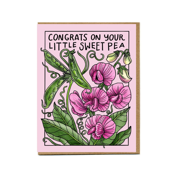 Congrats On Your Little Sweet Pea Baby Card Mattea Cards - Baby