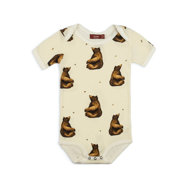 Short Sleeve One Piece - Bamboo - Honey Bear Milkbarn Kids Apparel & Accessories - Clothing - Baby & Toddler - One-Pieces & Onesies