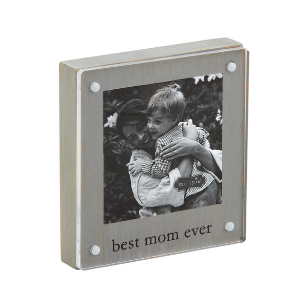 Best Mom Ever Acrylic Block Frame Mud Pie Home - Wall & Mantle - Plaques, Signs & Frames