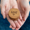 Love Heart Sentiment Wooden Keepsake Box Natural Life Home - Gift
