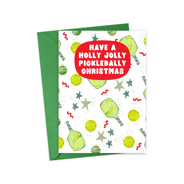 Pickleball Holly Jolly Christmas Card R Is For Robo Cards - Holiday - Christmas
