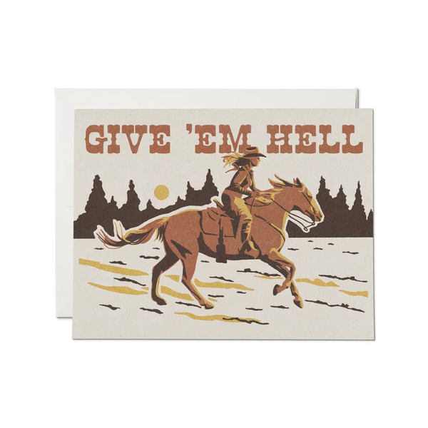 Give Em Hell Blank Card Red Cap Cards Cards - Any Occasion