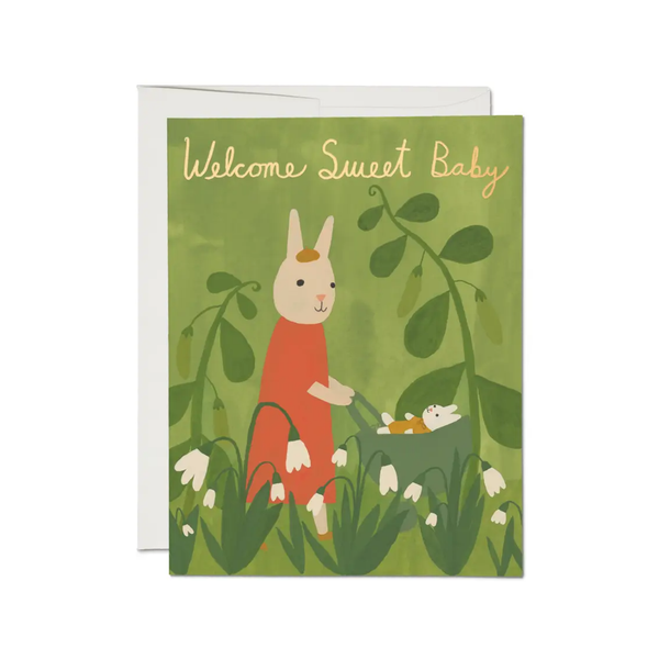 Sweet Bunny Baby Card Red Cap Cards Cards - Baby