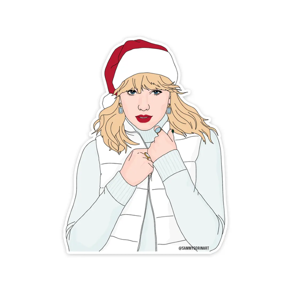 Pop Star Santa Hat Sticker Sammy Gorin LLC Impulse - Decorative Stickers