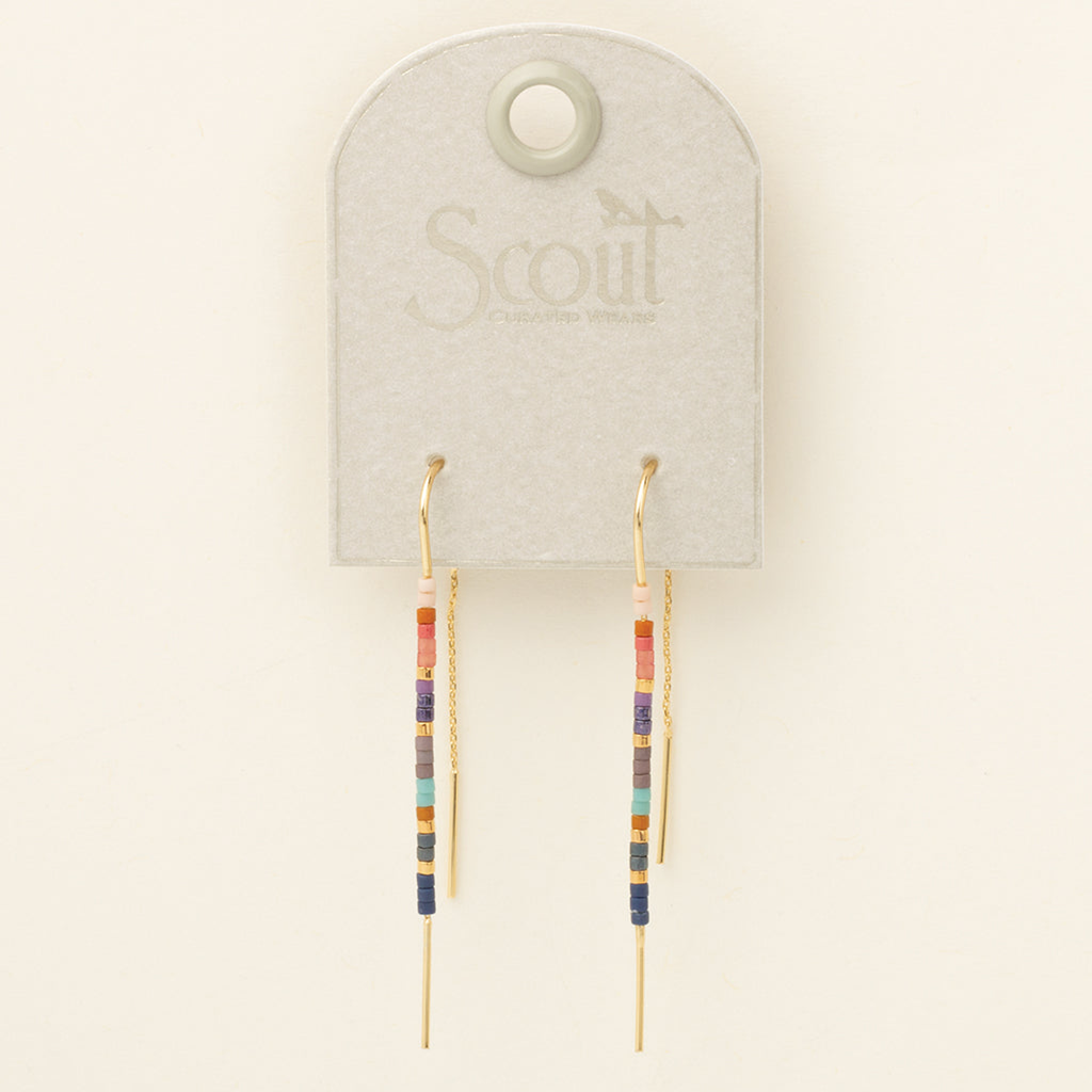Dark Multi/Gold Chromacolor Miyuki Thread Earrings Scout Curated Wears Jewelry - Earrings