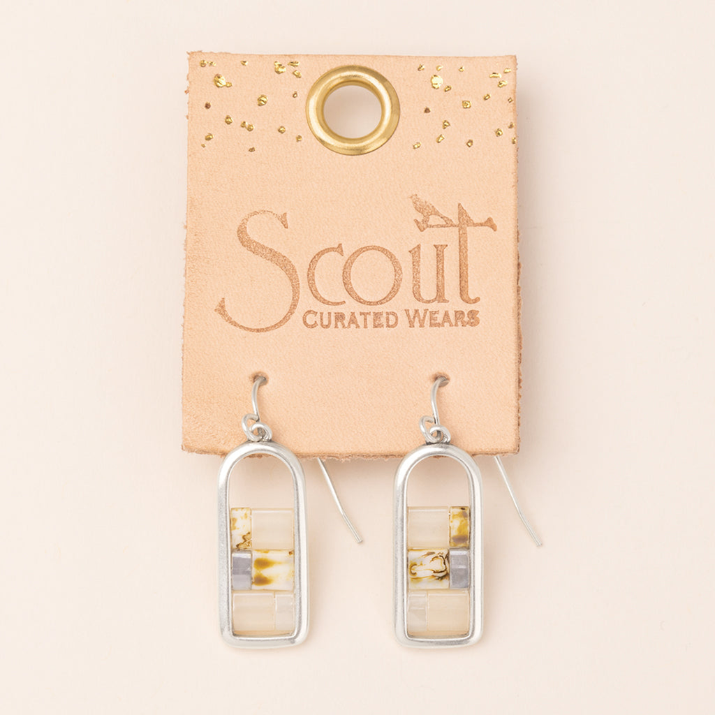 Ivory.Silver Good Karma Miyuki Frame Earrings Scout Curated Wears Jewelry - Earrings