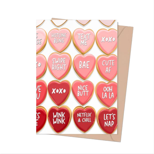 Heart Sayings Cookies Love Card Shop Trimmings Cards - Holiday - Valentine's Day