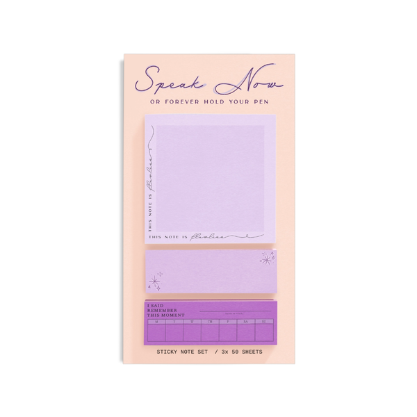 Taylor Speak Now Or Forever Hold Your Pen Sticky Note Set Shop Trimmings Home - Office & School Supplies