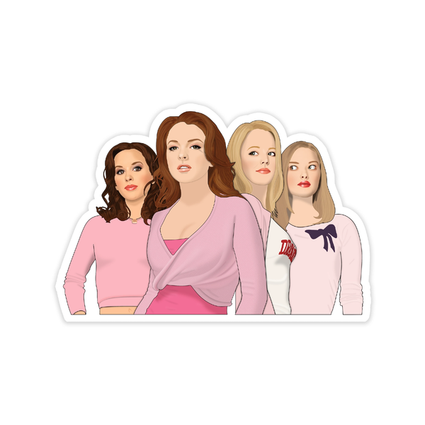 Mean Girls On Wednesdays We Wear Pink Sticker Shop Trimmings Impulse - Decorative Stickers
