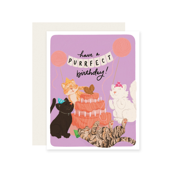 Purrfect Cat Cat Birthday Card Slightly Stationery Cards - Birthday