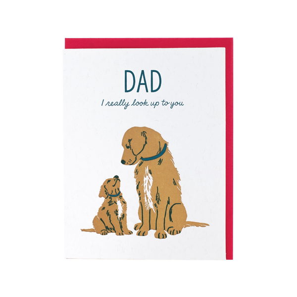 Golden Retrievers Father's Day Card Smudge Ink Cards - Holiday - Father's Day