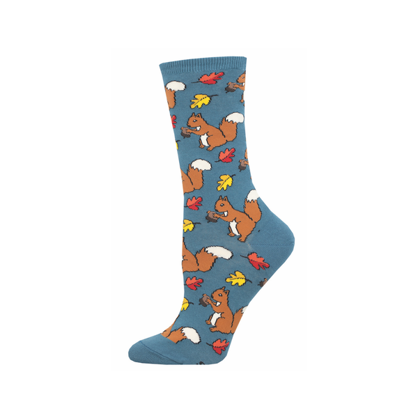 Squirrel Them Away Crew Socks - Womens Socksmith Apparel & Accessories - Socks - Adult - Womens