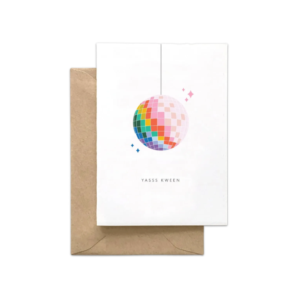 Yasss Queen! Disco Ball Card Spaghetti & Meatballs Cards - Any Occasion