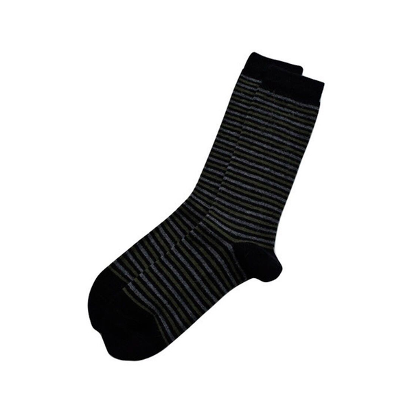 Ivy Stripe Alpaca Unisex Crew Socks - Blue - Medium Tey-Art Apparel & Accessories - Socks - Adult - Unisex