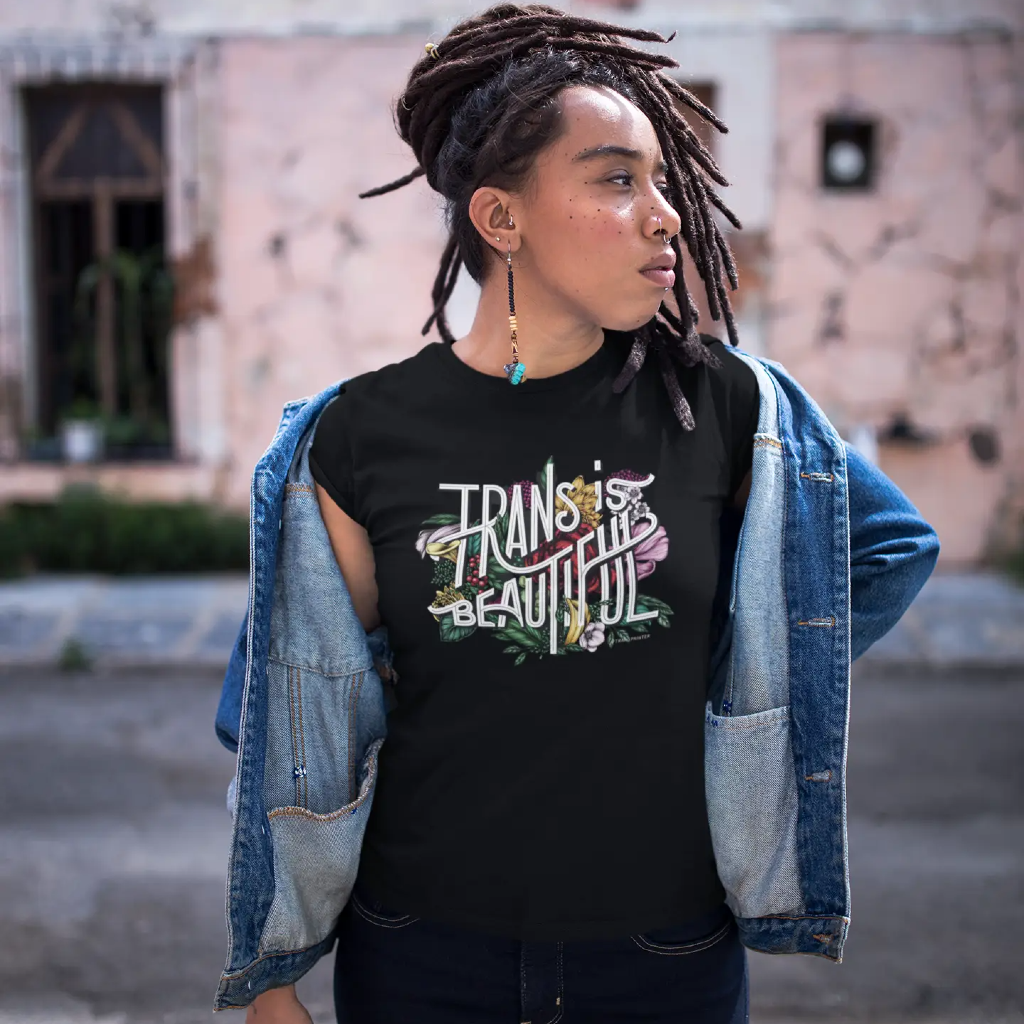 Trans Is Beautiful Adult Tee - Black Transpainter Apparel & Accessories - Clothing - Adult - T-Shirts