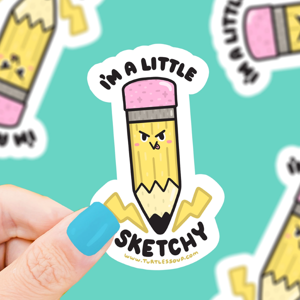 Little Sketchy Pencil Sticker Turtles Soup Impulse - Decorative Stickers